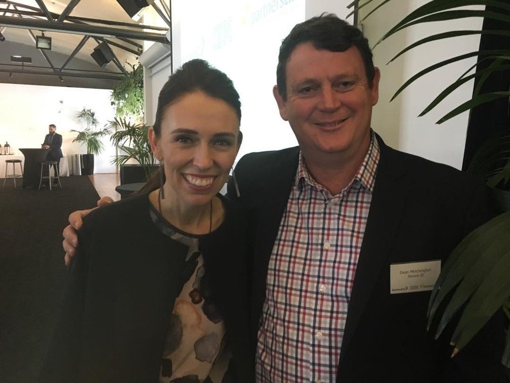 Dean Minchington with Prime Minister Jacinda Ardern