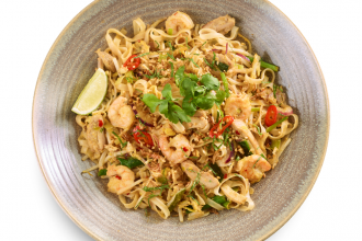Chicken pad thai dish at Wagamama