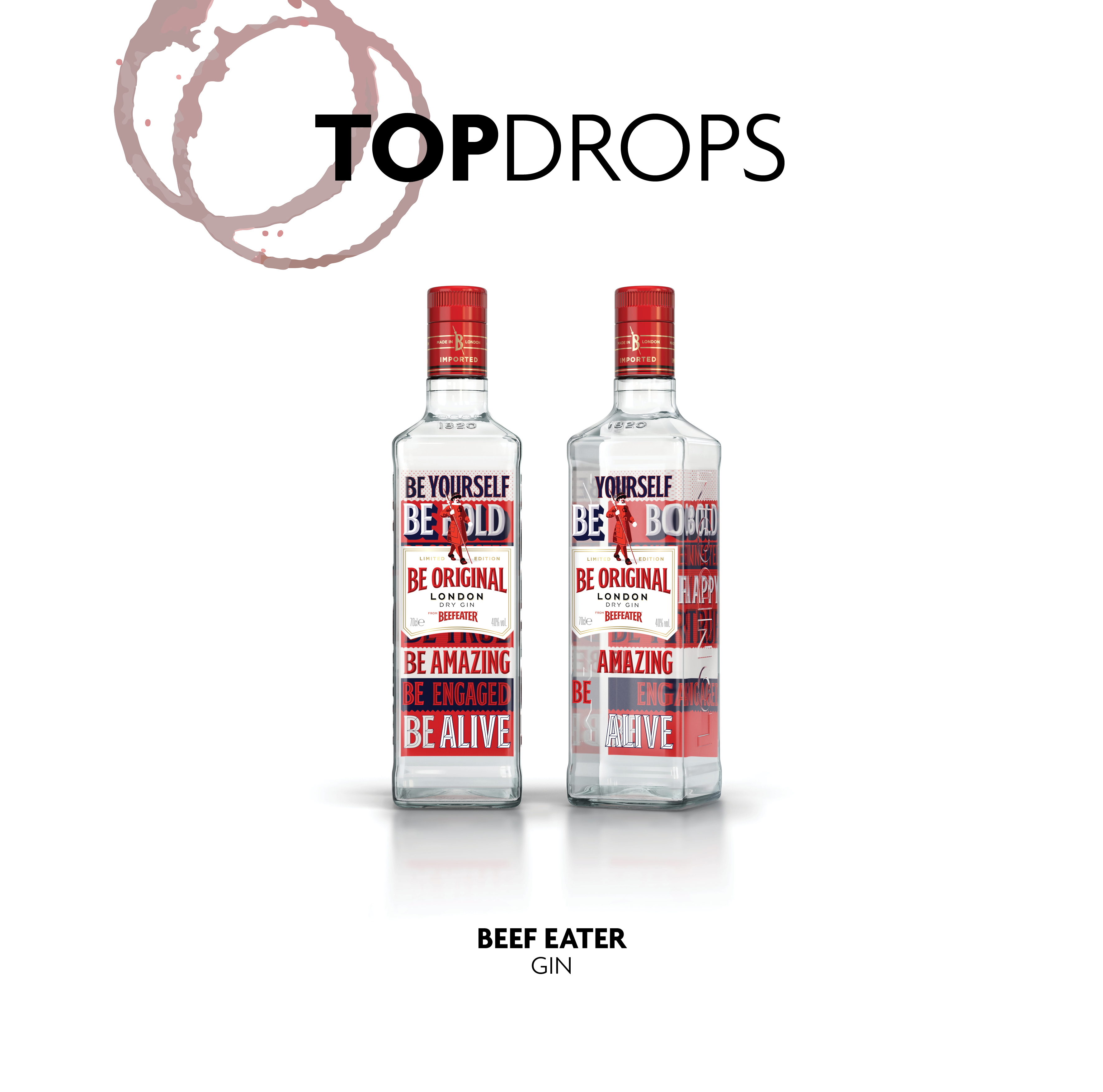 Bottle shot of the Beefeater Be Alive limited edition gin bottle