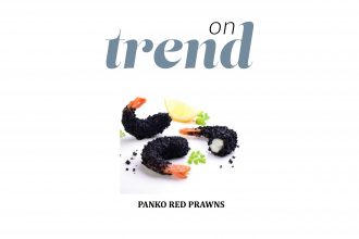 Panko crumbed red prawns