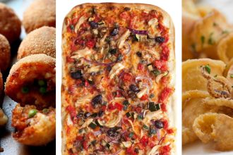 A collage of food available from Toto Pizza