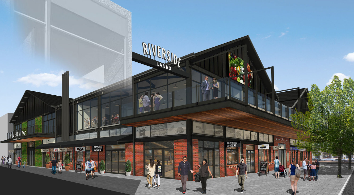 An artist's impression of the proposed Riverside Farmer's Market in Christchurch