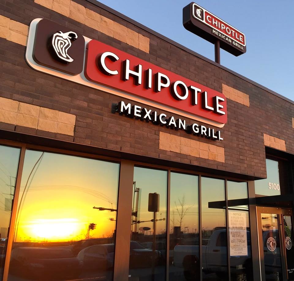 The exterior of a Chipotle Mexican Grill restaurant