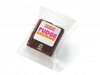 A Dunkin' Donuts chocolate fudge brownie