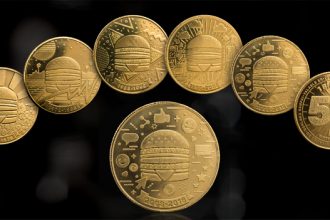 Five different MacCoins, displaying different images