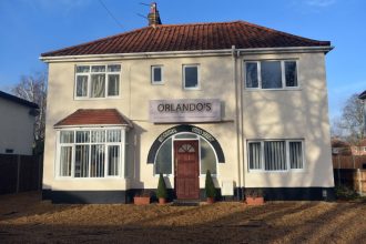 The exterior of Orlando's restaurant in Norwich