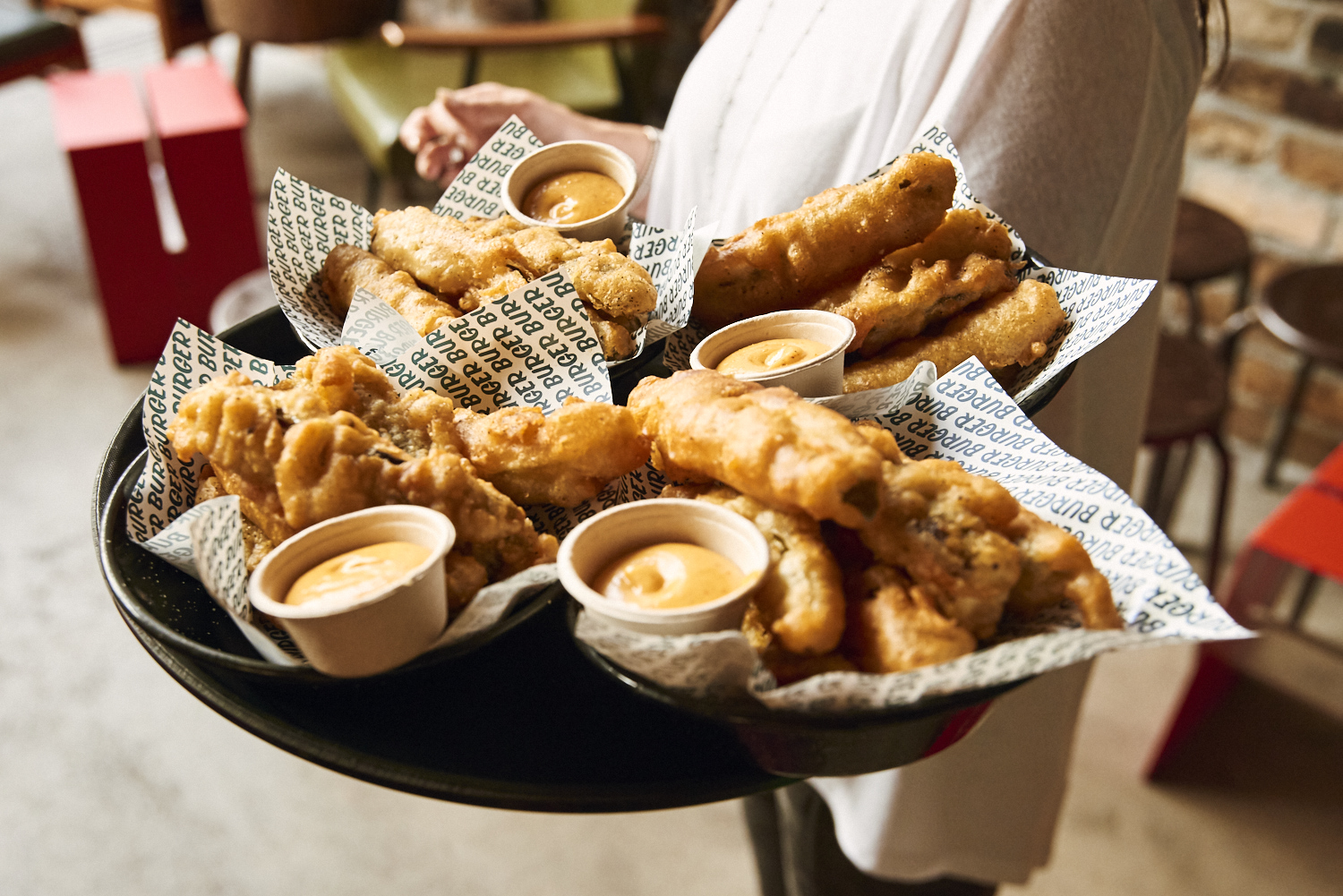 Burger Burger Deep Fried McClure's PIckles credit IVDM Photography