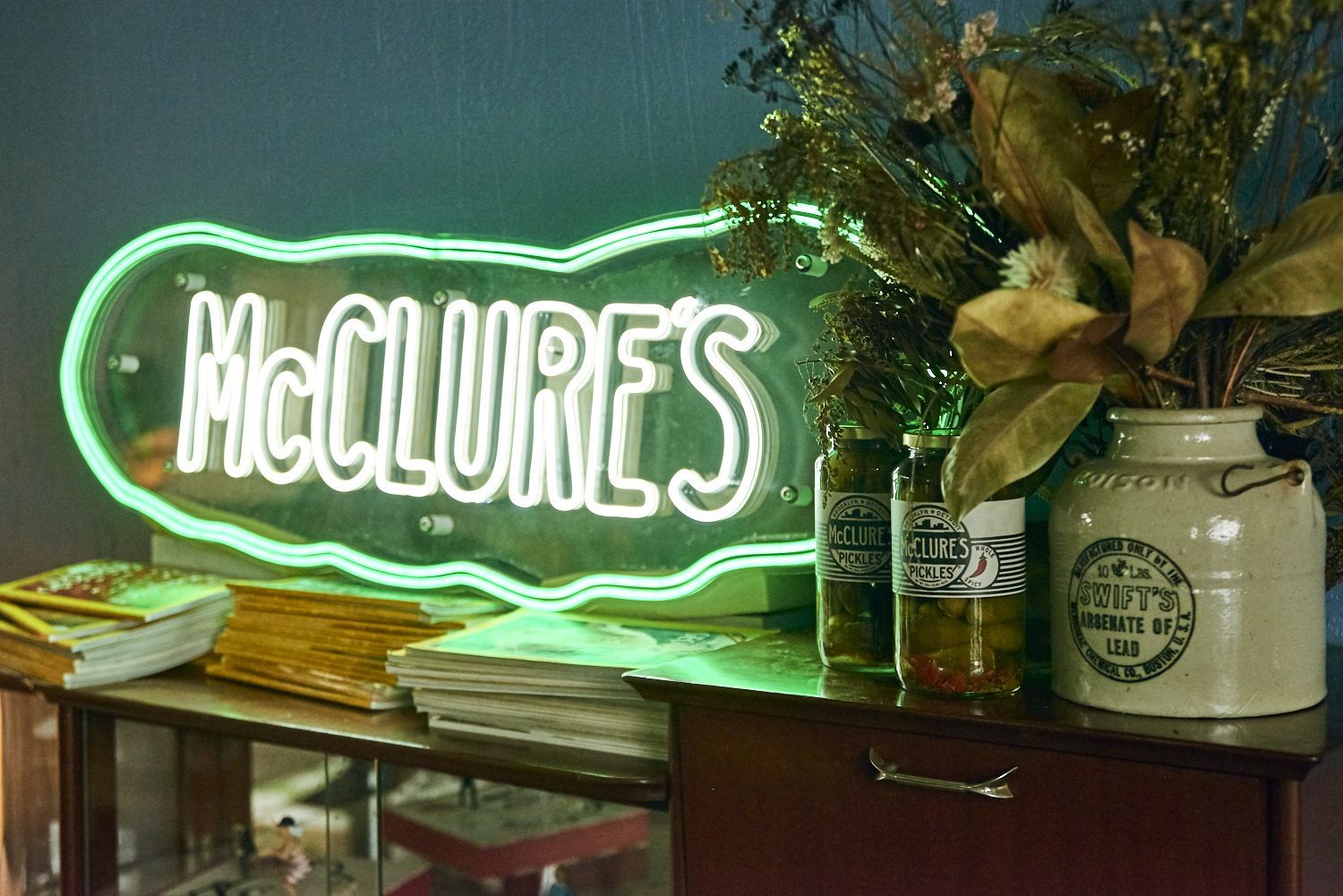 Neon McClure's Pickle sign credit IVDM photogrpahy