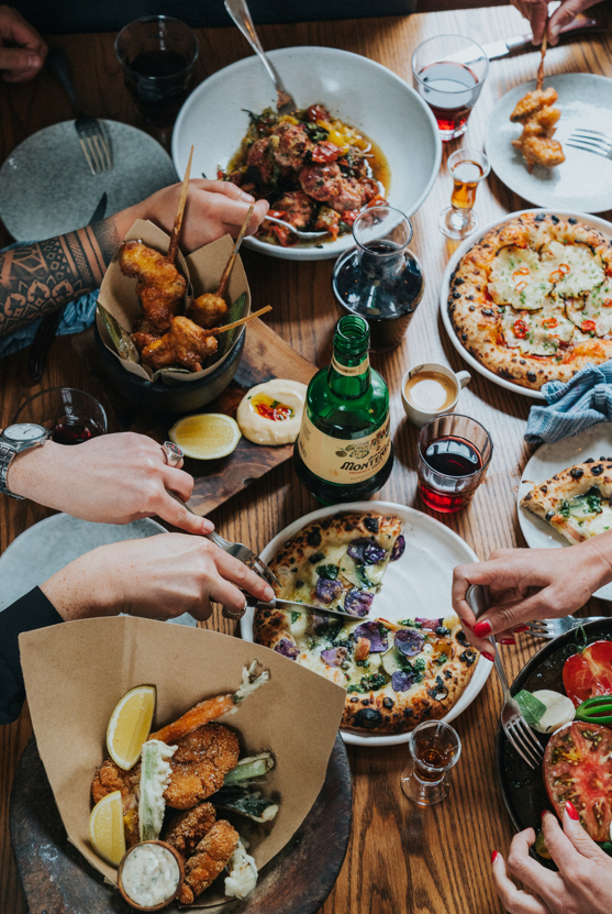 Table of Italian food from Aosta's menu