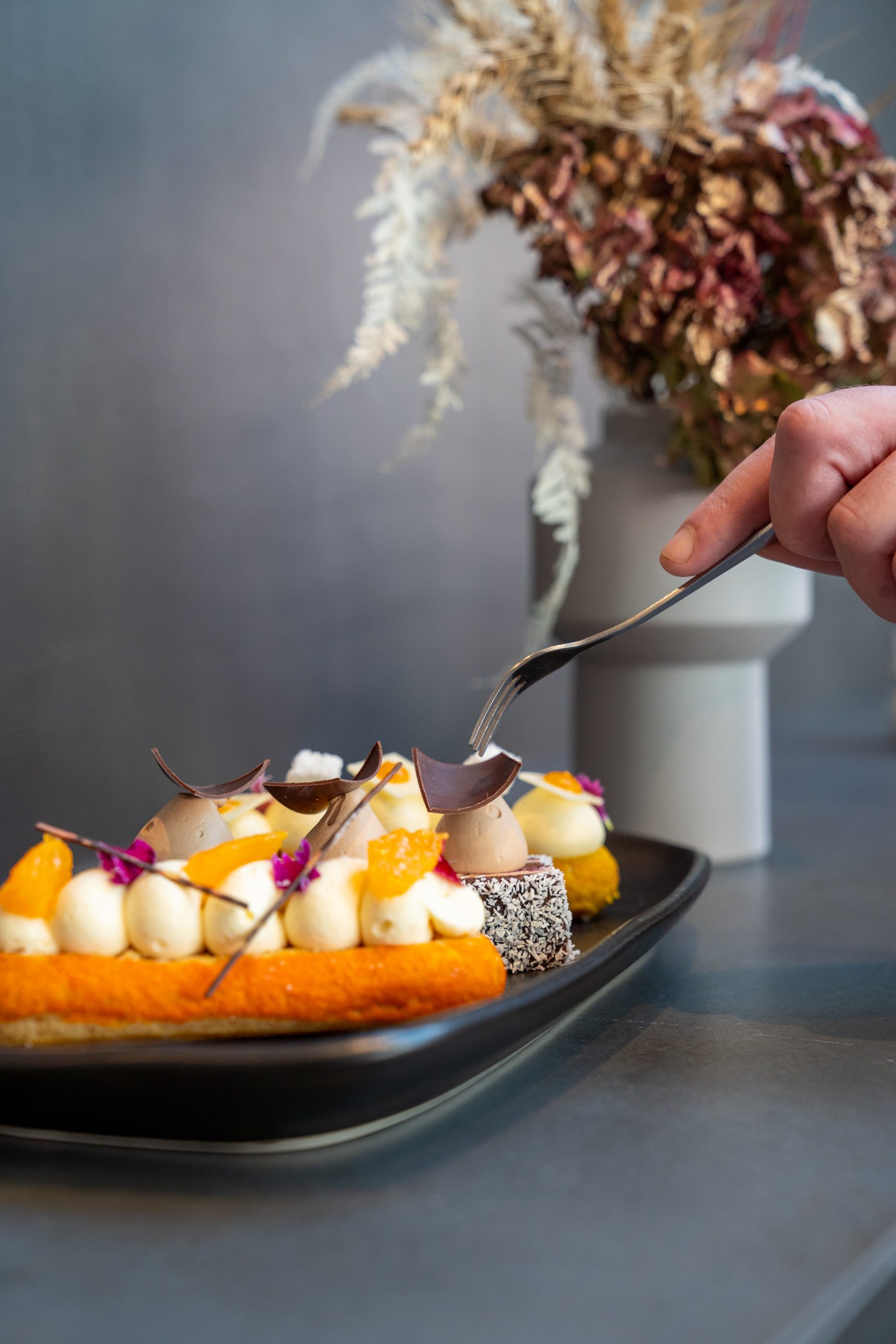 Chocolate and raspberry lamingtons, orange manadarin and ginger eclair.jpg (1)