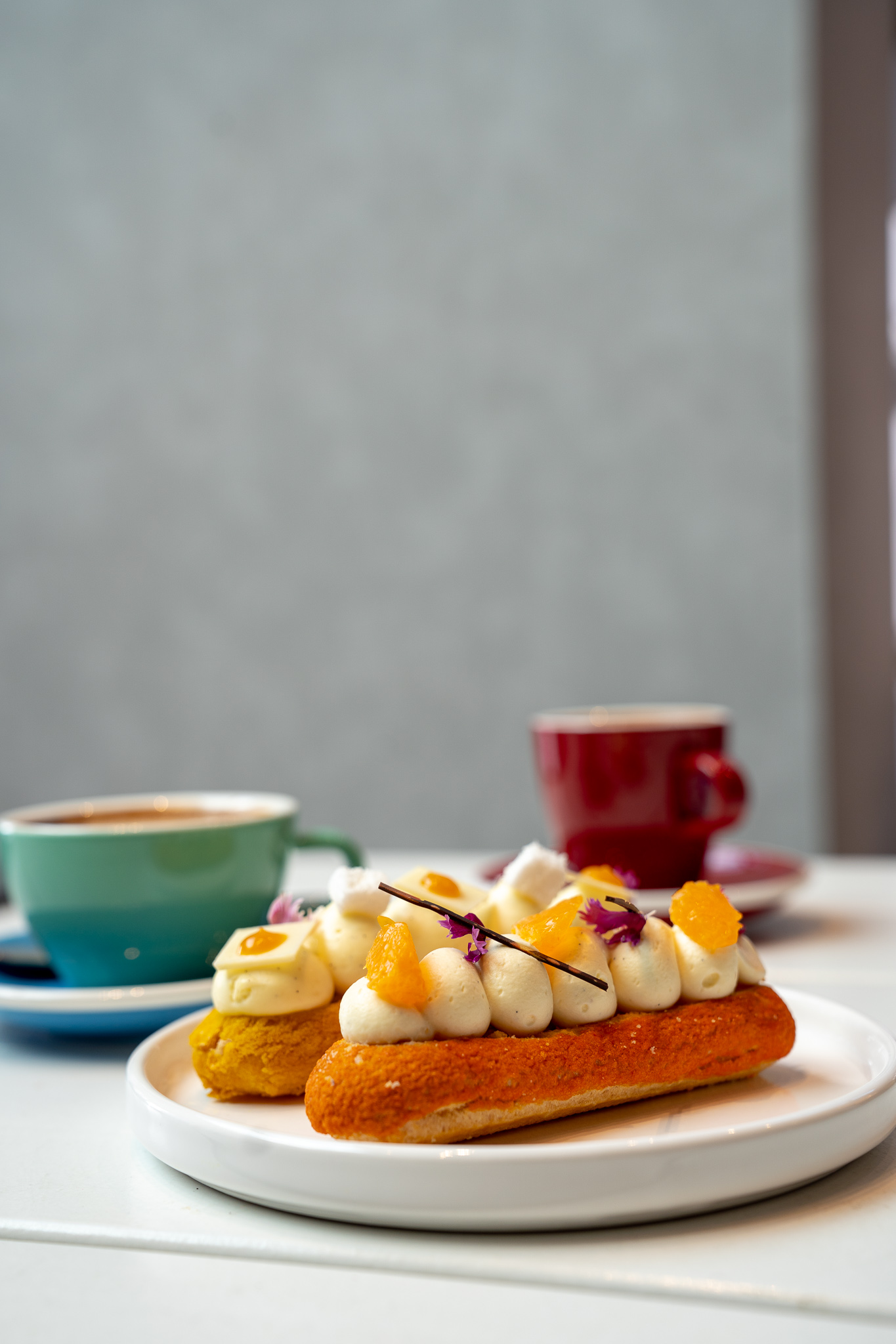 Passionfruit and vanilla eclair