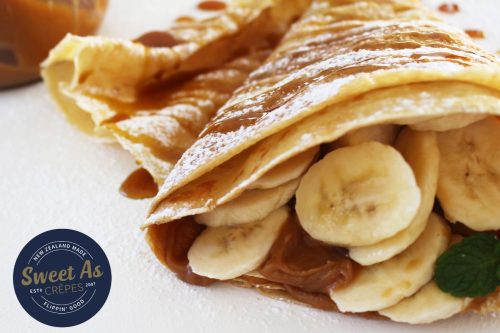 Banana caramel crepe