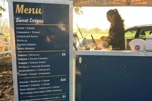 Food menu outside food truck