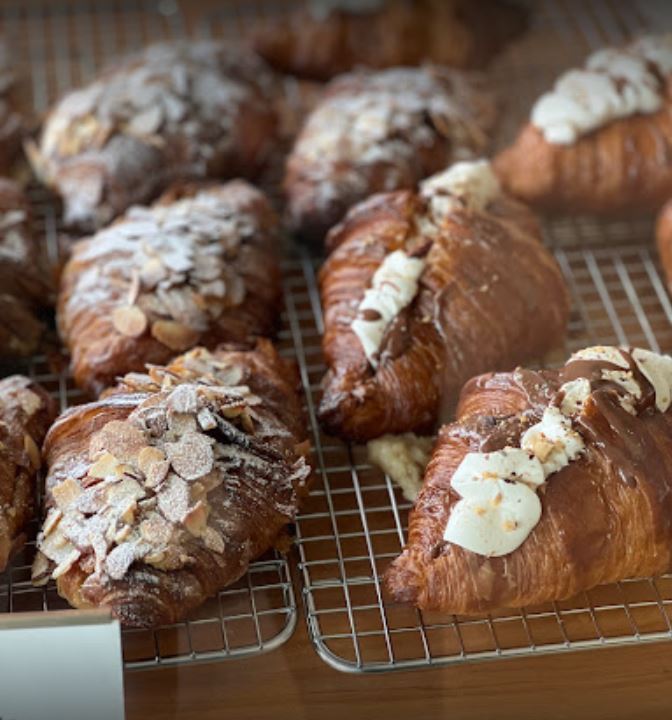 several sweet pastries in close up