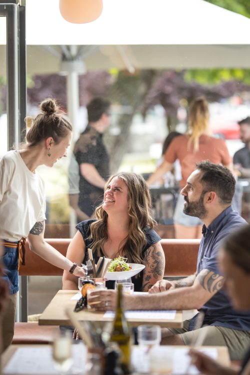 customers being served at a restaurant