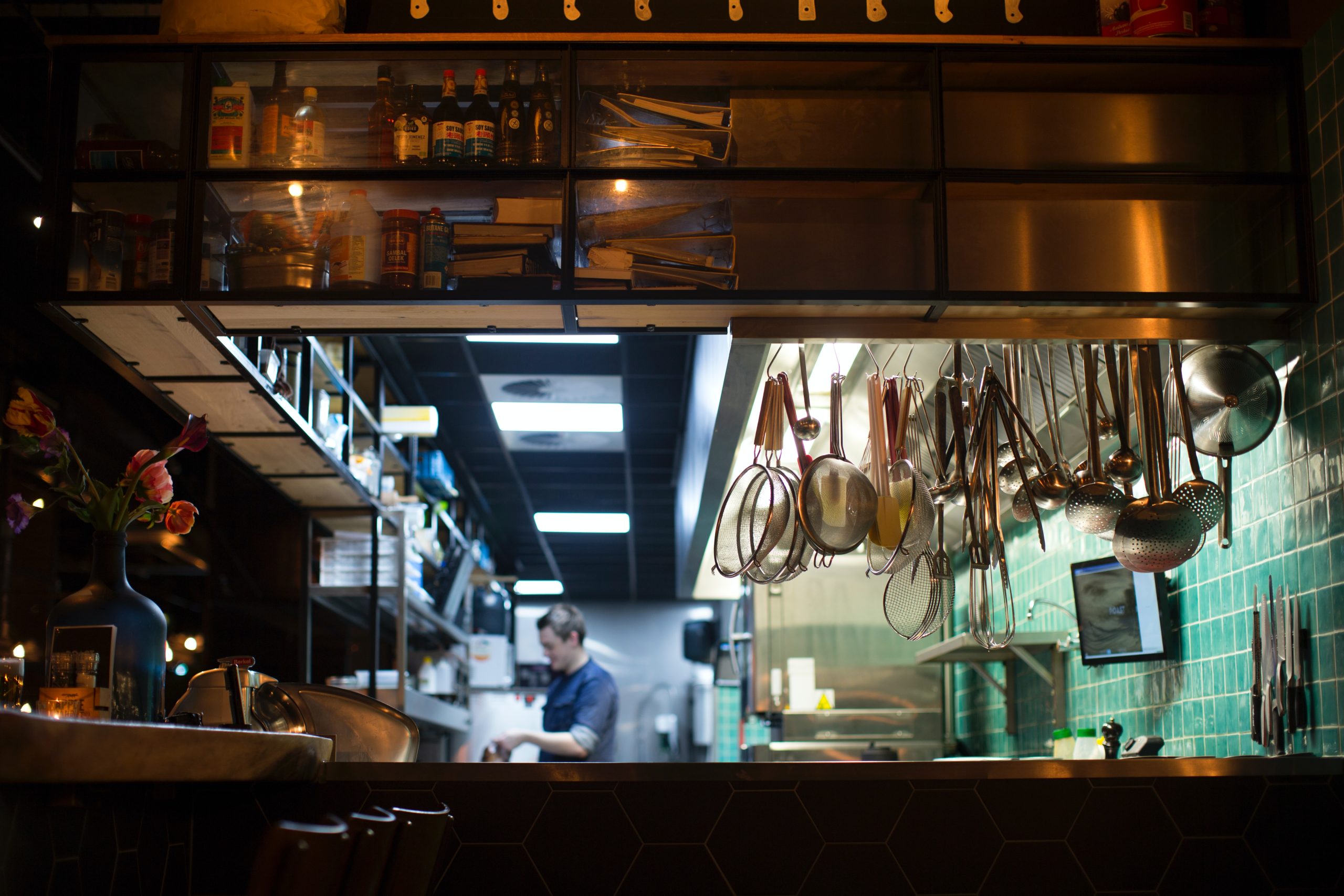 Open commerical kitchen in landscape image