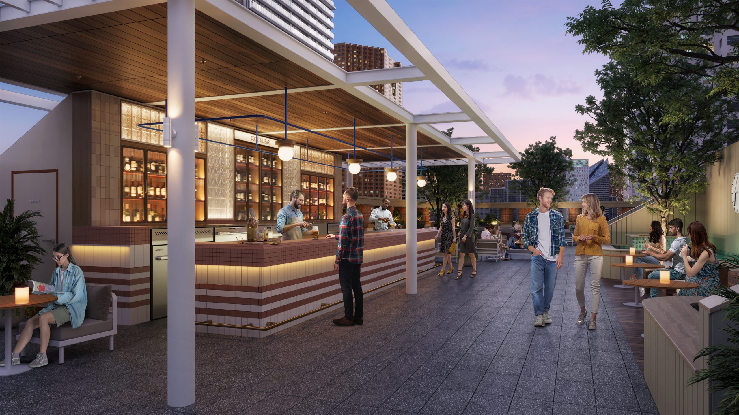 Harper Rooftop Bar Render